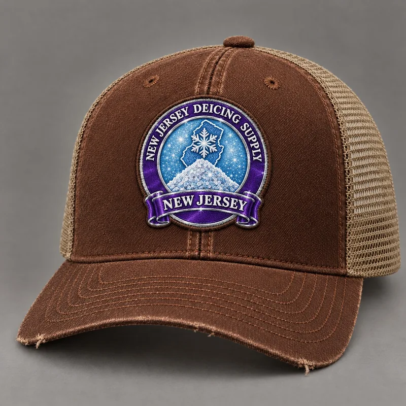 New Jersey Deicing Supply trucker hat with state badge