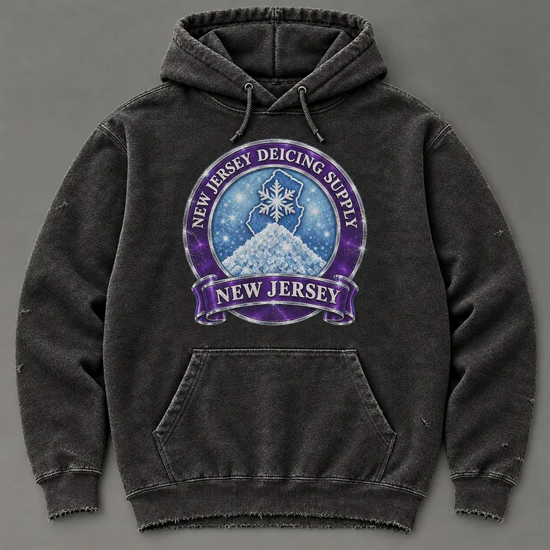New Jersey Deicing Supply hoodie with state badge