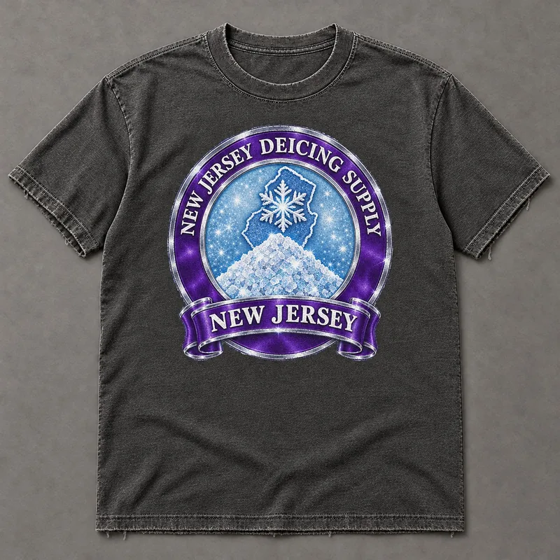 New Jersey Deicing Supply tee with state badge